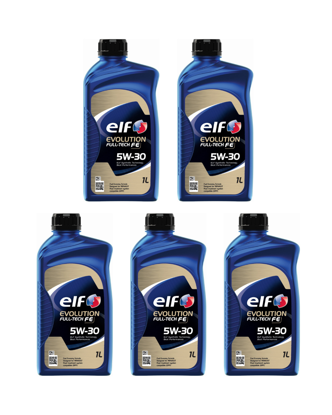 Elf Evolution Full-Tech FE 5W-30 Olio Motore 100% Sintetico ACEA C3 RN17 C4 MB 229.51 VW 504.00 507.00 LongLife