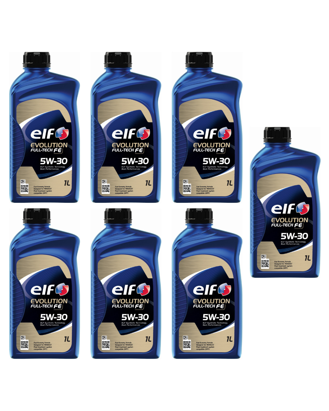 Elf Evolution Full-Tech FE 5W-30 Olio Motore 100% Sintetico ACEA C3 RN17 C4 MB 229.51 VW 504.00 507.00 LongLife